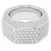 Swarovski Dextera Cocktail Ring Oct Full Pave Rhodium Shiny Clear In Silver Tone