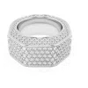 Swarovski Dextera Cocktail Ring Oct Full Pave Rhodium Shiny Clear In Silver Tone