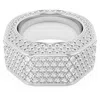 Swarovski Dextera Cocktail Ring Oct Full Pave Rhodium Shiny Clear In Silver Tone