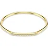 Swarovski Dextera Pave Crystal Geometric Bangle Bracelet In Gold