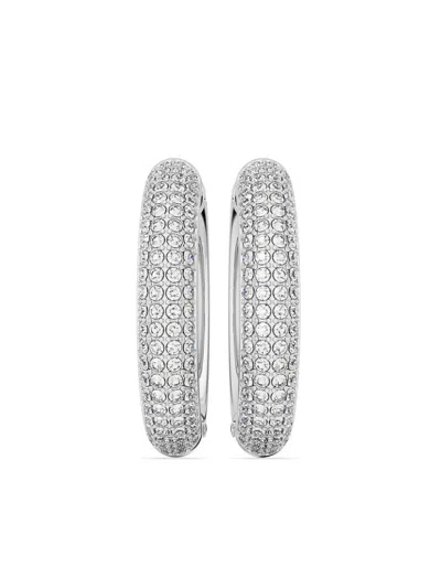 Swarovski Dextera Crystal-embellished Hoop Earrings In Silver