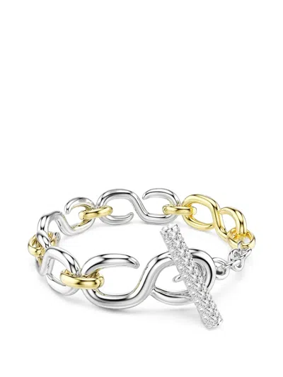 Swarovski Dextera Crystal-embellished Chain-link Bracelet In Metallic