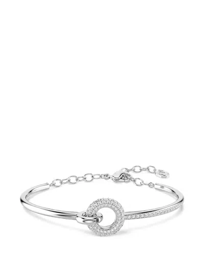 Swarovski Dextera Crystal-embellished Interlocking-hoop Bracelet In Gray