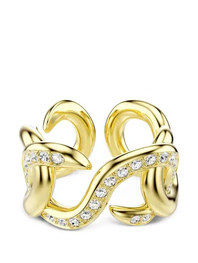 Swarovski Dextera Crystal-embellished Intertwined Ring In Gold