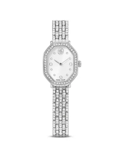 Swarovski Dextera Crystal-embellished Octagonal 32mm Watch In Gray
