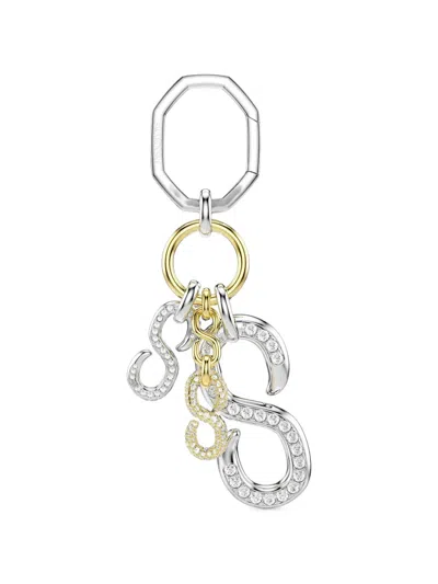 Swarovski Dextera Crystal-embellished 's' Charm Keyring In Silver