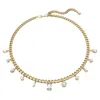 Swarovski Gold-tone Mixed Crystal Charm Necklace, 16-1/2" + 3-1/6" Extender In White