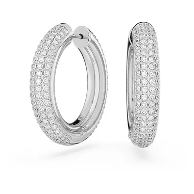 Swarovski Dextera Crystal Hoop Earrings In White