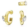 Swarovski Women's Dextera Goldtone & Crystal Hoop Earrings & Ear Cuff Set In White