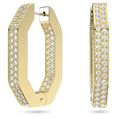 Swarovski Dextera Crystal Pave Geometric Earrings In Gold