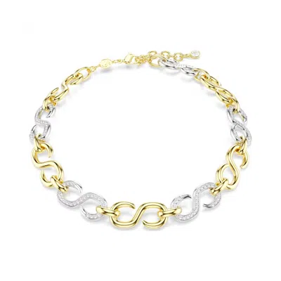 Swarovski Dextera Mixed Metal Necklace In Gold