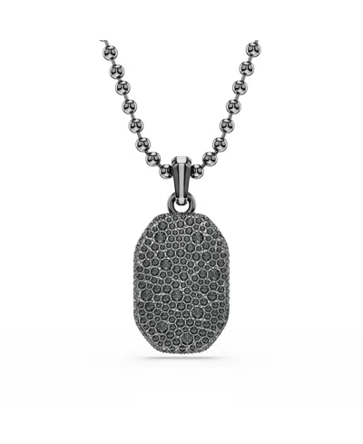 Swarovski Dextera Octagon Ruthenium Plated Pendant Necklace In Black