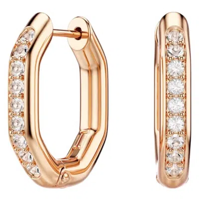 Swarovski Dextera Octagon Shape Hoop Earrings In Gold