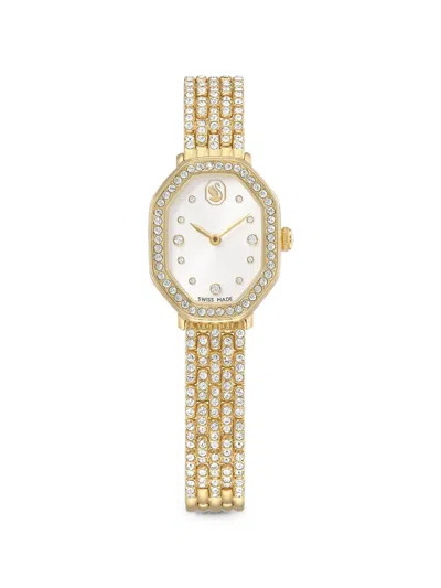 Swarovski Dextera Octagonal-face Crystal-embellished 32mm Watch In Gold