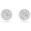 Swarovski Dextera Pierced Earrings Sphere Rhodium Shiny Crystal In Metallic