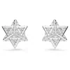 Swarovski Dextera Pierced Earrings Star Rhodium Shiny Crystal In Metallic
