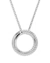 Swarovski Dextera Pendant Round Rhodium Shiny Crystal In Metallic