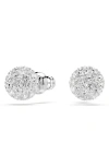 Swarovski Dextera Pierced Earrings Sphere Rhodium Shiny Crystal In Metallic