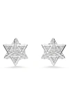 Swarovski Dextera Pierced Earrings Star Rhodium Shiny Crystal In Metallic