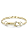 Swarovski Ladies Dextera Gold-tone Plated Mixed Links Pave Bracelet
