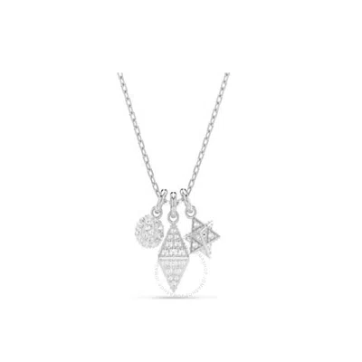 Swarovski Dextera Pendant Dangling Rhodium Shiny Crystal In White