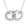 Swarovski Dextera Pendant Interlinked Rhodium Shiny Crystal In White