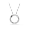 Swarovski Dextera Pendant Round Rhodium Shiny Crystal In Metallic