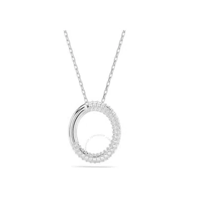 Swarovski Dextera Pendant Round Rhodium Shiny Crystal In Metallic