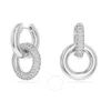 Swarovski Dextera Pierced Earrings Interlinked Rhodium Shiny Clear In Silver Tone