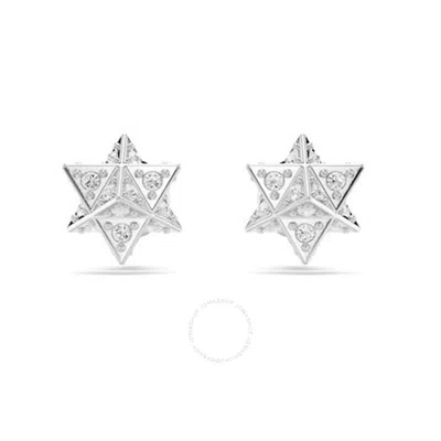 Swarovski Dextera Pierced Earrings Star Rhodium Shiny Crystal In Metallic