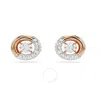 Swarovski Dextera Pierced Earrings Stud Rose Gold Shiny Crystal In White
