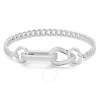 Swarovski Ladies Dextera Rhodium Plated Plated Mixed Links Pave Bracelet In White