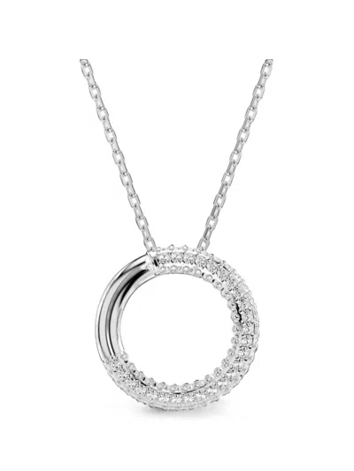 Swarovski Dextera Open Circle Pendant Necklace In Silver