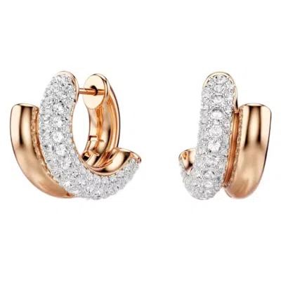 Swarovski Dextera Rose Gold-tone Plated Hoop Earrings