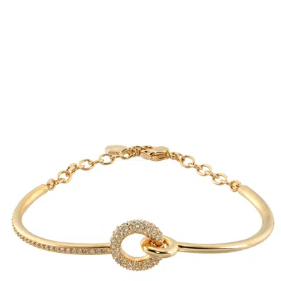 Swarovski Dextera Round Cut Bangle In Gold