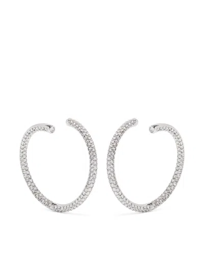 Swarovski Dextera Sculpted Hoop Earrings In Silver