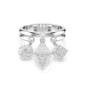 Swarovski Dextera Set Rhodium Shiny Crystal In White