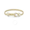 Swarovski Ladies Dextera Gold-tone Plated Mixed Links Pave Bracelet In White