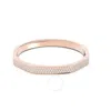 Swarovski Crystal Dextera Bangle Octagon Shape Pave Medium White Rose Gold-tone Plated In White