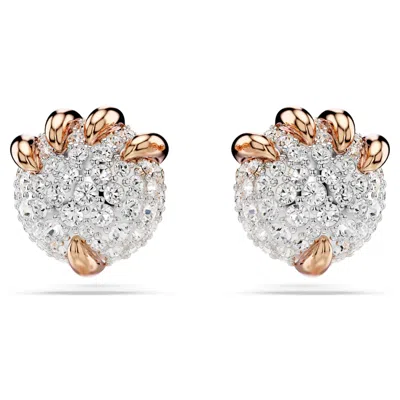 Swarovski Dragon & Phoenix Stud Earrings In 玫瑰金色調