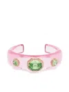 Swarovski Dulcis Mixed Cuts Multicolored Gold-tone Plated Cuff Bracelet In Pink