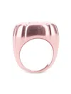 Swarovski Iridescent Metal Dulcis Cocktail Ring With Cushion Cut Cryst In Pink