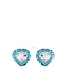 Swarovski Dulcis Heart Cut Clip Earrings In Blue