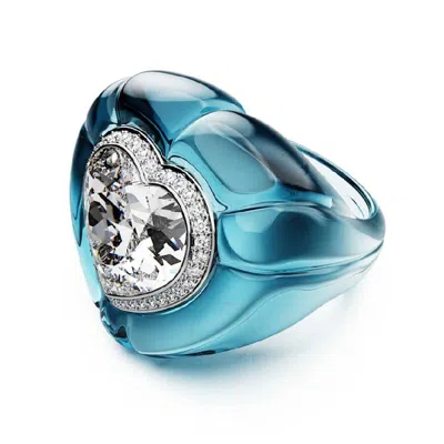 Swarovski Dulcis Cocktail Ring In Blue