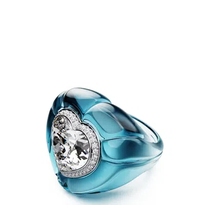 Swarovski Dulcis Cocktail Ring In Blue