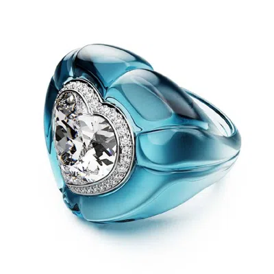 Swarovski Dulcis Cocktail Ring In Blue