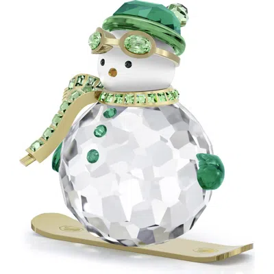 Swarovski Dulcis Holiday Cheers Snowman Ornament In Green