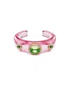 Swarovski Dulcis Mixed Cuts Multicolored Gold-tone Plated Cuff Bracelet In Multicolor