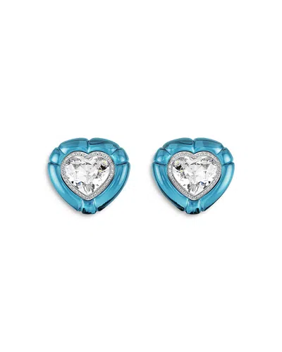 SWAROVSKI DULCIS MULTICOLOR CRYSTAL HEART CLIP ON EARRINGS