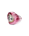 Swarovski Dulcis Multicolor Crystal Heart Statement Ring In Pink
